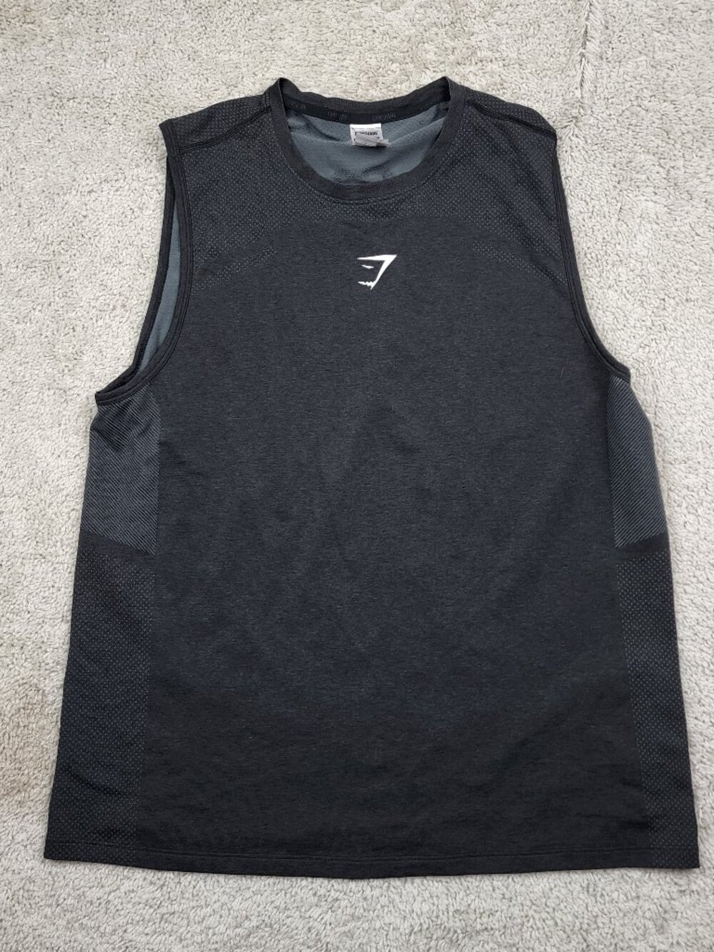Gymshark Mens Workout Gym Tank Top Black Size XL Grey Black Running Lift USA